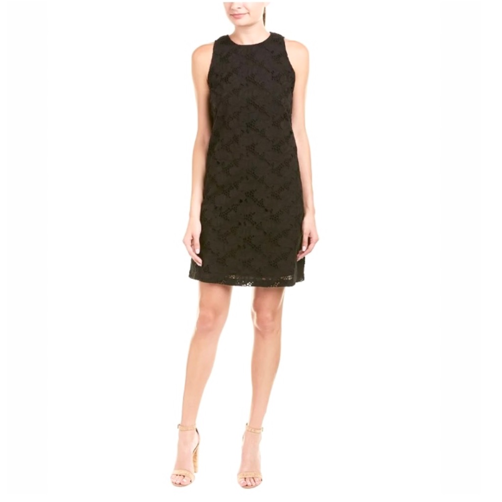 Tomy Bahama Lace Eyelet Shift Dress With Keyhole-Back Sleeveless S/P